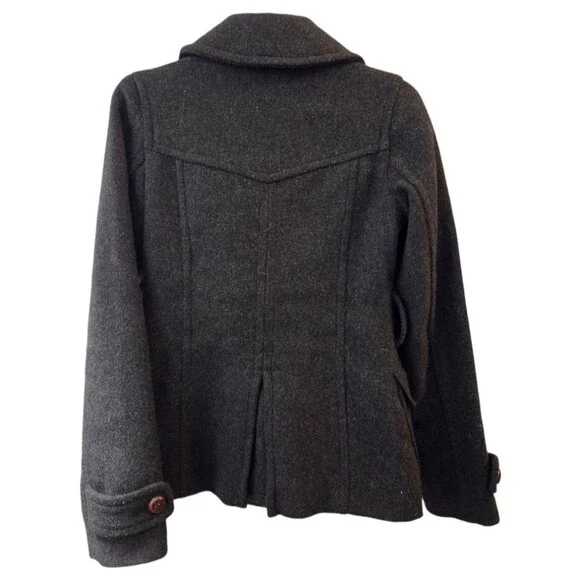 American Eagle Wool Blend Insulated Charcoal Gray Winter Jacket Coat - Picture 2 of 9